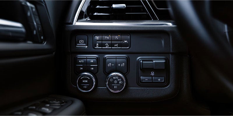 Front buttons on dashboard of 2026 Chevrolet Tahoe